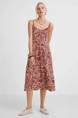 Wehkamp Geisha zomerjurk bruin aanbieding