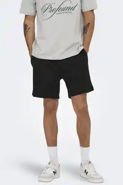 Wehkamp ONLY & SONS ONSDAVID regular sweatshort zwart aanbieding