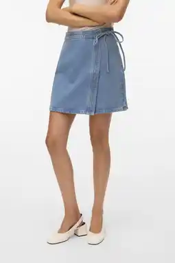 Wehkamp VERO MODA denim spijkerrok gebreid medium blue denim aanbieding