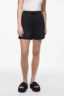 Wehkamp PIECES straight high waist casual short zwart aanbieding