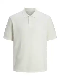 Wehkamp JACK & JONES ESSENTIALS regular polo gebreid wit aanbieding
