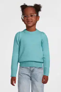 Wehkamp Anytime puff sleeve gebreide trui blauw aanbieding
