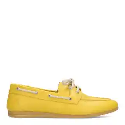 Wehkamp Poelman Callie leren bootschoenen - geel aanbieding