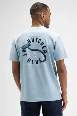 Wehkamp Butcher of Blue regular fit T-shirt met backprint - lichtblauw aanbieding