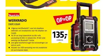 Isero Makita Werkradio DMR108AR aanbieding