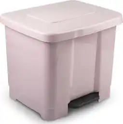 Bol.com Plasticforte Vuilnisbak/pedaalemmer - 2-vaks - roze - 35 liter - 43 x 38 x 38 cm - kunststof aanbieding