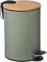 Bol.com 5Five Pedaalemmer - softclose - 3L - kakigroen - D17 x H24 cm - prullenbak voor badkamer aanbieding