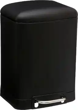 Bol.com 5Five Prullenbak/pedaalemmer - zwart - metaal - 6 liter - 23 x 22 x 32 cm - toilet/badkamer aanbieding