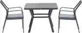 Bol.com Garden Impressions Ross tuinset 3-delig zwart - Mina tuintafel 90x90 cm aanbieding