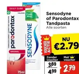 Vomar Voordeelmarkt Sensodyne of Parodontax Tandpasta aanbieding