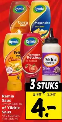Vomar Voordeelmarkt Remia Saus of Yildriz Saus aanbieding