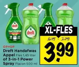 Vomar Voordeelmarkt Dreft Handafwas Appel of 3-in-1 Power Spray aanbieding