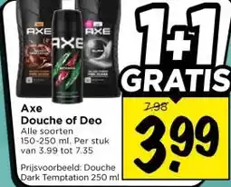 Vomar Voordeelmarkt Axe Douche of Deo aanbieding