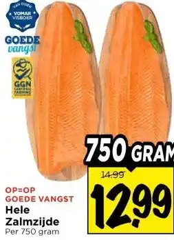 Vomar Voordeelmarkt GOEDE VANGST Hele Zalmzijde aanbieding