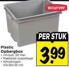 Vomar Voordeelmarkt Plastic Opbergbox aanbieding