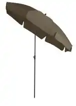 Bol.com Aruba - Ø200cm - Taupe - Volant - Kantelbaar - Verstelbare hoogte - Push-up systeem aanbieding