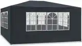 Bol.com MaxxGarden Partytent - Feesttent Paviljoen - 3x3m - Antraciet aanbieding