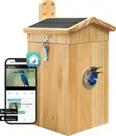 Bol.com BOME Vogelhuisje met Camera en Zonnepaneel - Hout - Nestkastje aanbieding