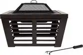Bol.com La Hacienda - Vuurkorf Elda incl. grillrooster - - Staal - Terrasverwarmer - Heater - Zwart aanbieding