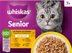 Dirk Whiskas Kattenvoer senior 7+ gevogelte in gelei 12st aanbieding