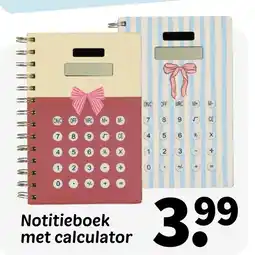 Wibra Notitieboek met calculator aanbieding