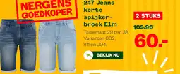 Welkoop 247 Jeans korte spijker- broek Elm aanbieding