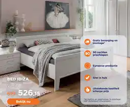 TotaalBED Bed Ibiza | 140 x 200 cm | Alpine Wit aanbieding