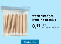 Plein.nl Wattenstaafjes Hout in een Zakje aanbieding