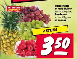 Nettorama Pitloze witte of rode druiven frambozen of ananas aanbieding