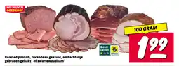 Nettorama Roasted porc rib, fricandeau gekruid, ambachtelijk gebraden gehakt* of zwartewoudham* aanbieding