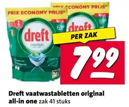 Nettorama Dreft vaatwastabletten original all-in one aanbieding