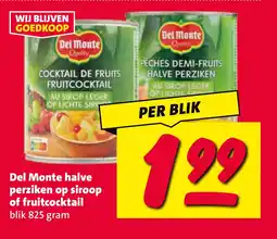 Nettorama Del Monte halve perziken op siroop of fruitcocktail aanbieding