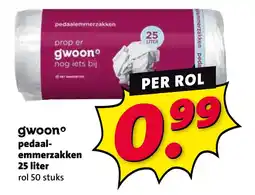 Nettorama gwoono pedaal- emmerzakken 25 liter aanbieding