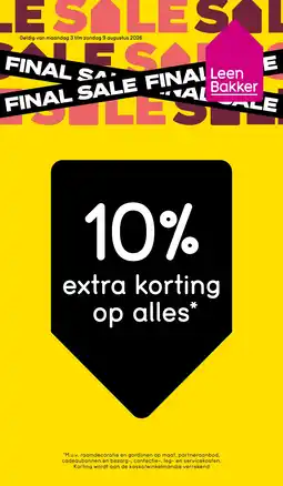 Leen Bakker 10% korting extra korting op alles aanbieding