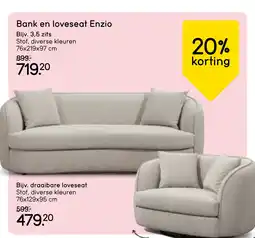 Leen Bakker Bekijk Bank en loveseat Enzio aanbieding