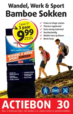 Lucovitaal Wandel, werk & sport bamboe sokken aanbieding