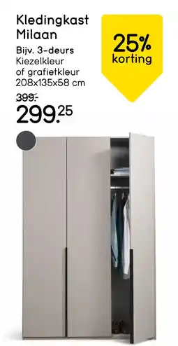 Leen Bakker Bekijk Kledingkast Milaan aanbieding