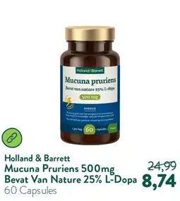 Holland & Barrett Mucuna Pruriens 500mg Bevat Van Nature 25% L-Dopa aanbieding