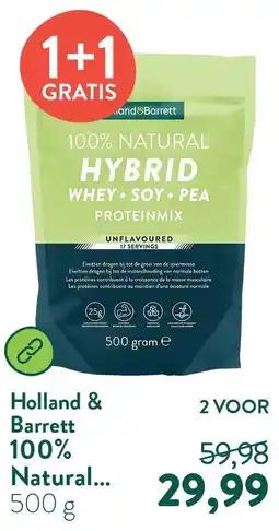 Holland & Barrett 100% Natural Hybrid Proteinmix Unflavoured aanbieding