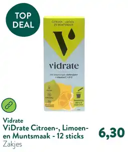 Holland & Barrett ViDrate Citroen-, Limoen- en Muntsmaak - 12 sticks aanbieding