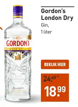 Gall & Gall Gordon's London Dry Gin aanbieding