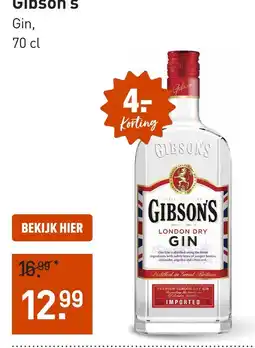 Gall & Gall Gibson's Gin aanbieding