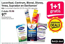 Etos Lucovitaal, centrum, bional, disney, ymea, supradyn en davitamon aanbieding