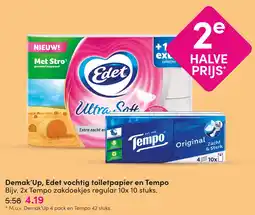 DA Demak'Up, Edet vochtig toiletpapier en Tempo aanbieding