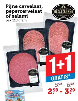 Coop Fijne cervelaat, pepercervelaat of salami aanbieding