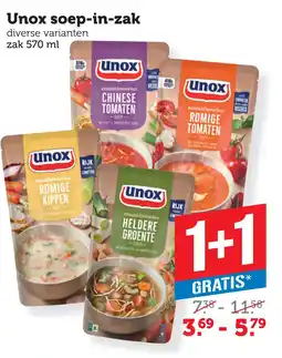 Coop Unox soep-in-zak aanbieding