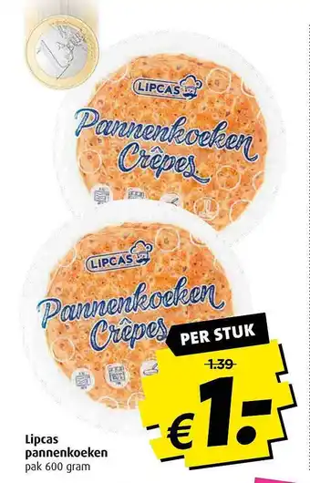 Boni Lipcas Pannenkoeken 600g aanbieding