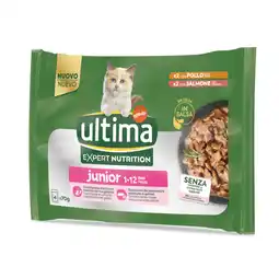 Zooplus 3 x 70 g + 1 x 70 g gratis! Ultima Expert Nutrion natvoer voor katten - Junior Kip & Zalm aanbieding