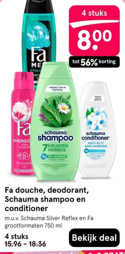 Etos Fa douche, deodorant, Schauma shampoo en conditioner aanbieding