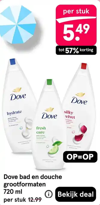 Etos Dove bad en douche grootformaten aanbieding